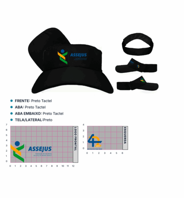 Boné Viseira Preto customizado